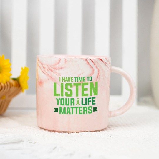 Fight The Stigma Butterfly Mental Health Marble Mugs