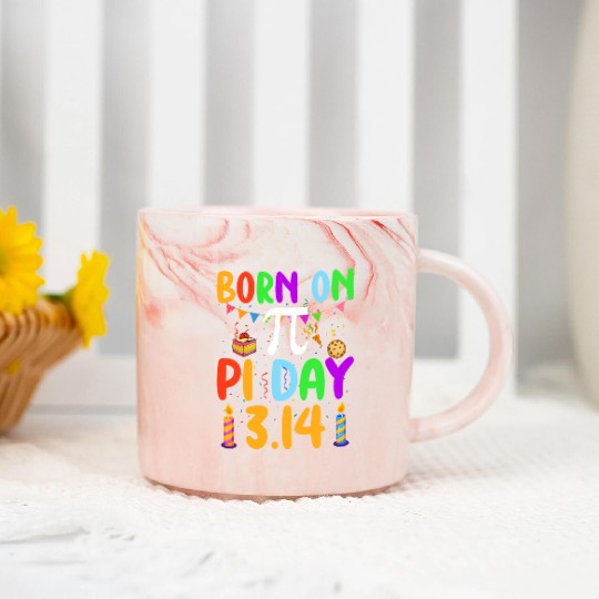 Born On Pi Day Pi number 3.14 Pie Math Equations B Marble Mugs