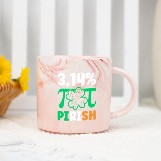 3.14% PIrish Funny St. Patricks Math Geek Pi Day Marble Mugs