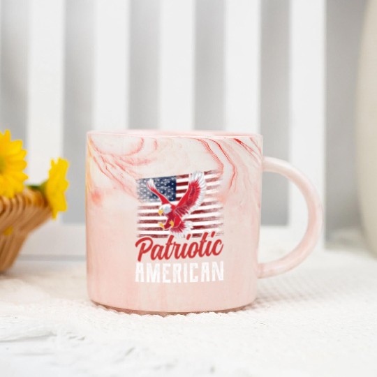 Patriotic American Patriot US USA Marble Mugs