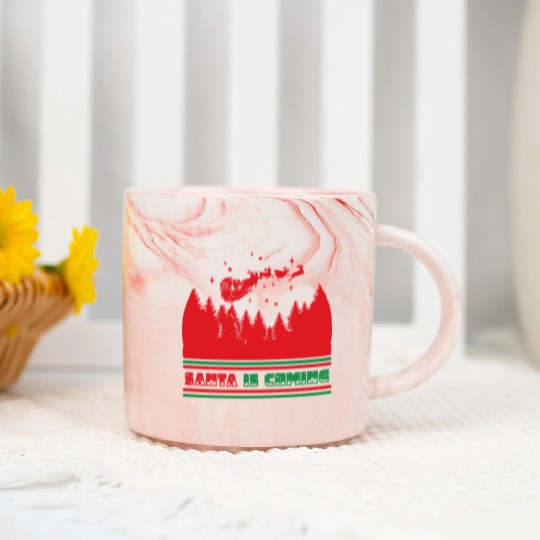 Santa is coming Marble Mugs