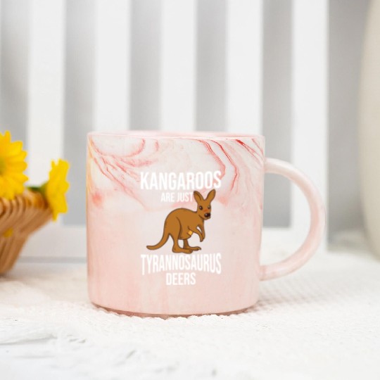 Funny Kangaroo Are Just Tyrannosaurus Deers Marble Mugs
