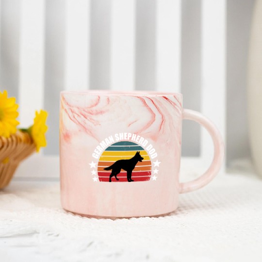 German Shepherd Dog vintage dog lovers Marble Mugs