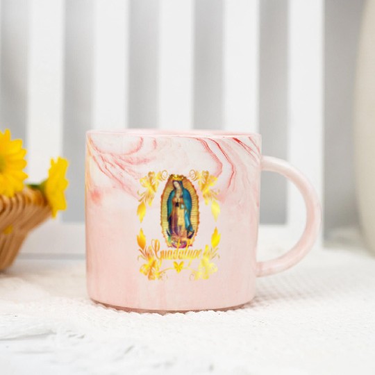 Our Lady Guadalupe Virgin Mary Catholic Decor Marble Mugs