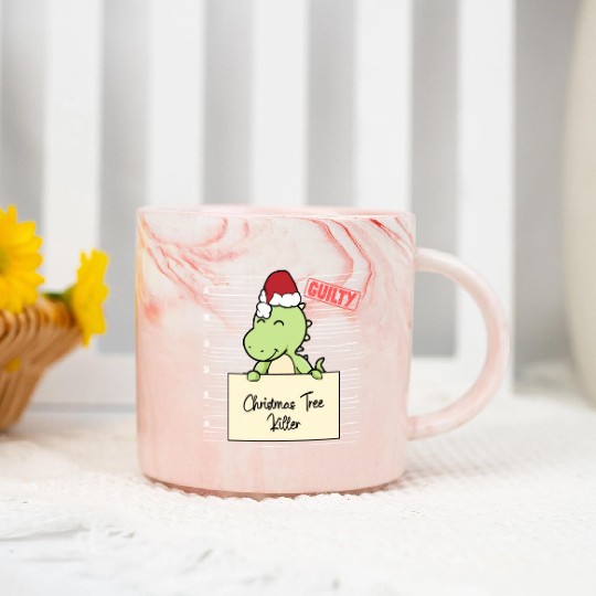Dinosaur christmas funny prison Marble Mugs