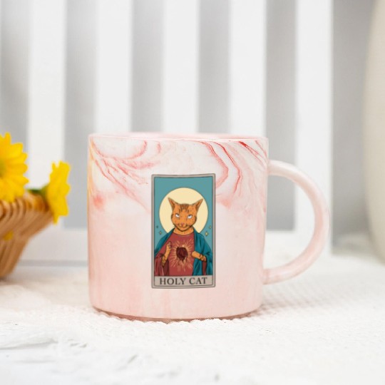 Cat Tarot Design for a Cat Lady or Cat Mom Marble Mugs