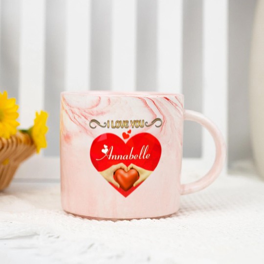 I love you Annabelle Marble Mugs