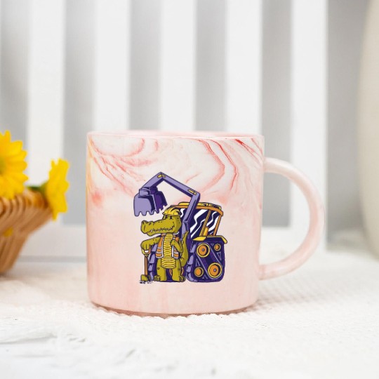 Construction worker alligator Construction worker Marble Mugs