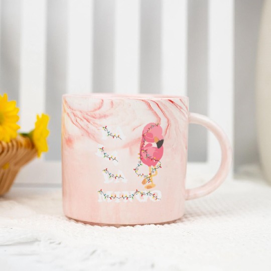Fa La La Flamingo Family Christmas Marble Mugs