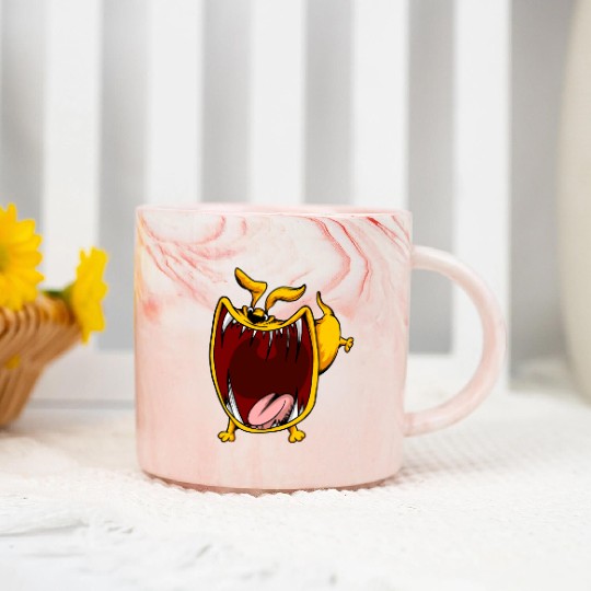 Scary Big Mouth Dog Owners Pet Lover Gift Ideas Marble Mugs