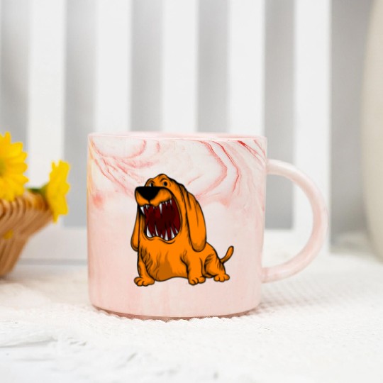 Scary Big Mouth Dog Owners Pet Lover Gift Ideas Marble Mugs