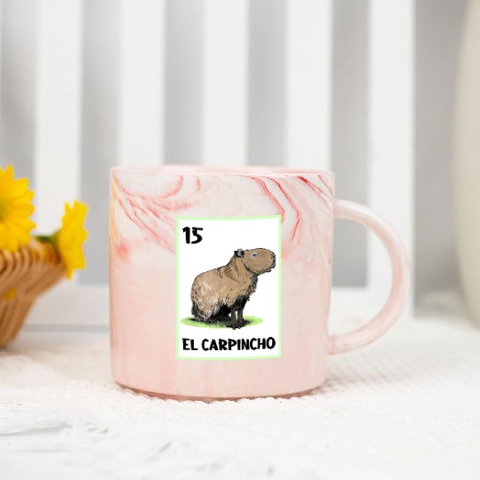 El Carpincho Mexican Capybara Cards Marble Mugs