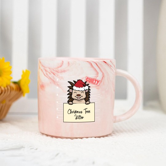 Hedgehog christmas funny prison Marble Mugs