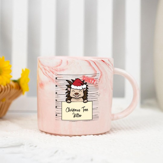 Hedgehog christmas funny prison Marble Mugs