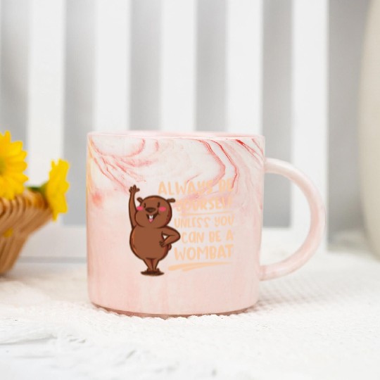 Native Australian Animal Lovers Cute Wombat Marble Mugs