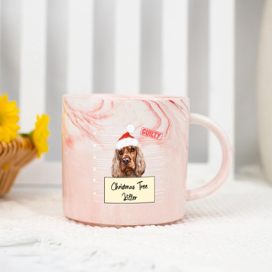 English cocker Spaniel christmas funny prison Marble Mugs