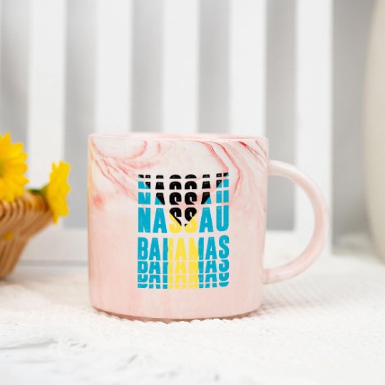 Nassau Bahamas flag design Marble Mugs