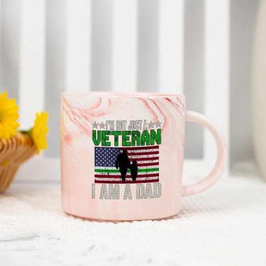 I'm Not Just a Veteran I am a Dad Marble Mugs
