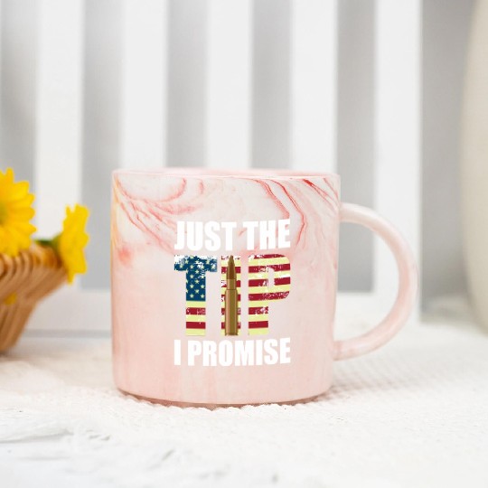 Funny Gun Owner & Gun Lover Us Flag Just The Tip I Marble Mugs