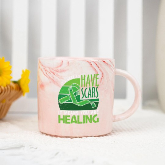 Green Ribbon Mental Health Awareness Marble Mugs