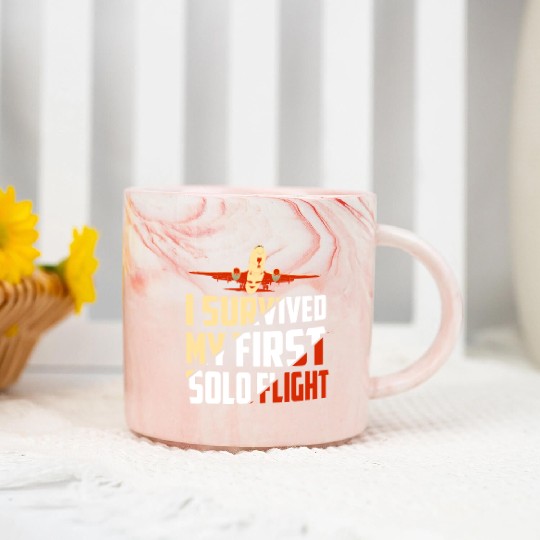 I Survived My First Solo Flight Aviation Marble Mugs