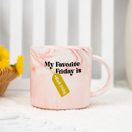 My Favorite Friday is Black Friday Marble Mugs