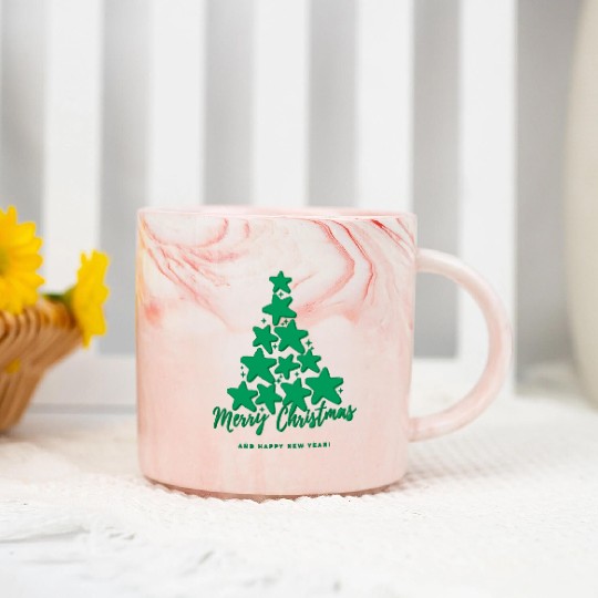 Tree Christmas Marble Mugs
