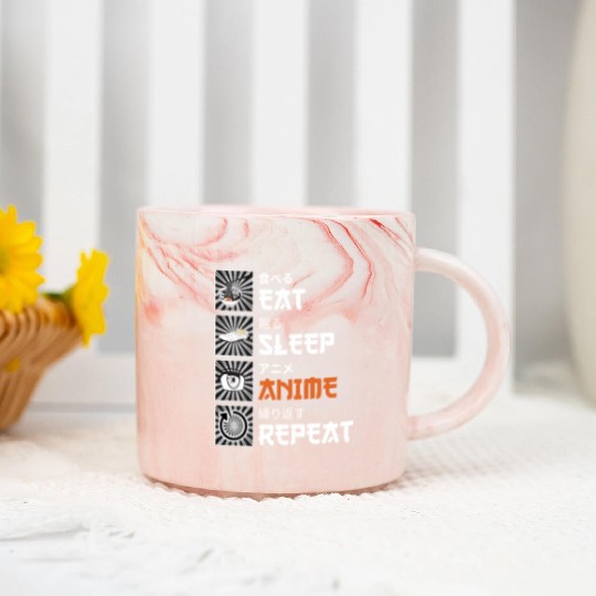 Eat, Sleep, Anime, Repeat - Gift For Christmas Day Marble Mugs