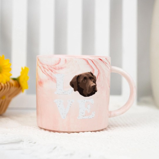 I Love My Chocolate Lab Labrador Retriever Dog Marble Mugs