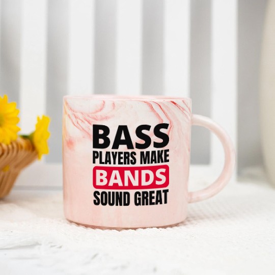 Bass Guitar Player Music Musician Bassist Funny Marble Mugs