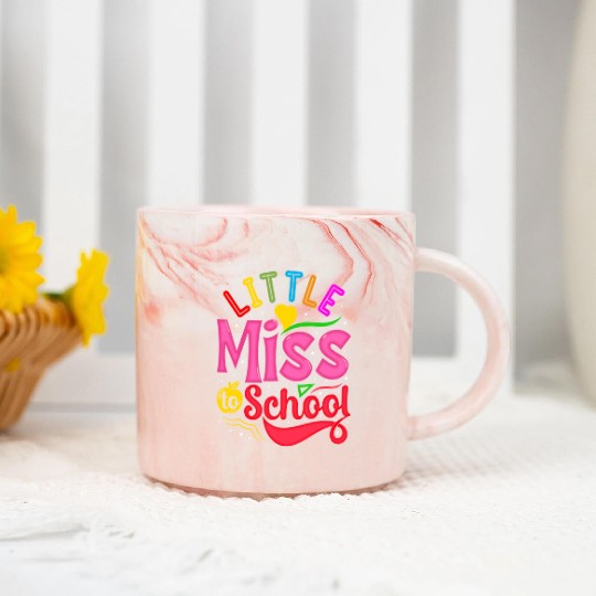 Little Miss Back To School Marble Mugs