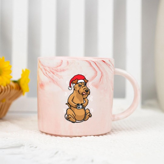 Christmas Irish Terrier Dog Video Game Gamer Marble Mugs