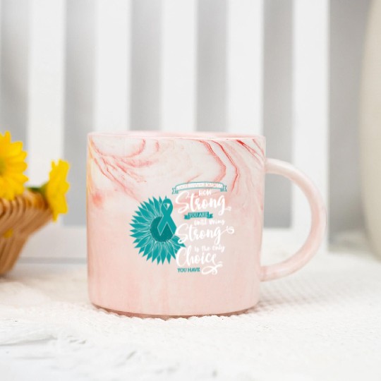Cervical Cancer Awareness Month Teal Sunflower Marble Mugs