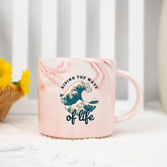 Riding the Wave of Life Marble Mugs