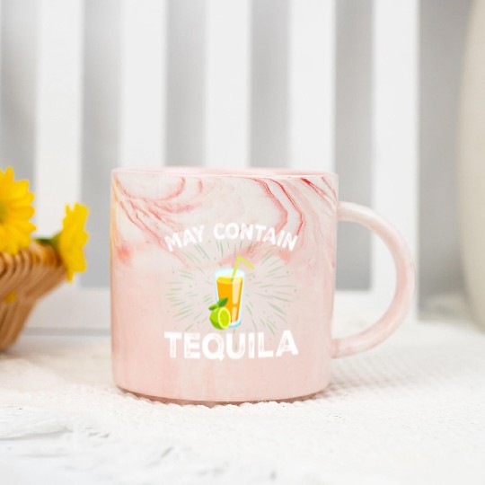 Womens Funny Drinking May Contain Tequila Marble Mugs