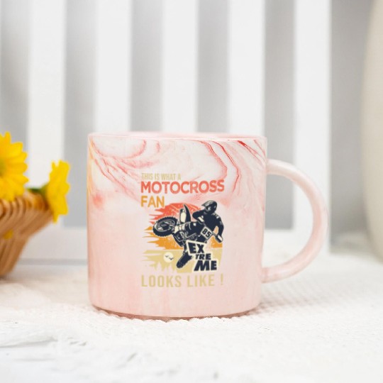 moto motocross fan looks like moto cross Marble Mugs