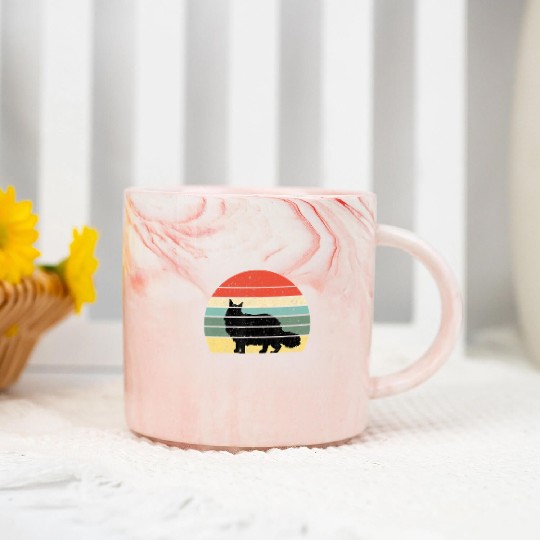 Cat Lover Gift Marble Mugs Retro Maine Cat