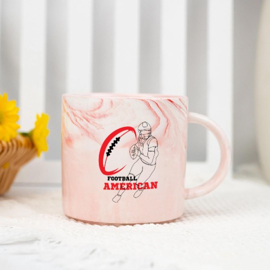 American Football Game Day Marble Mugs, Football Marble Mugs