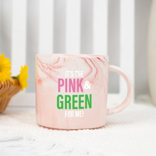 It's The Pink and Green For Me Sorority Marble Mugs