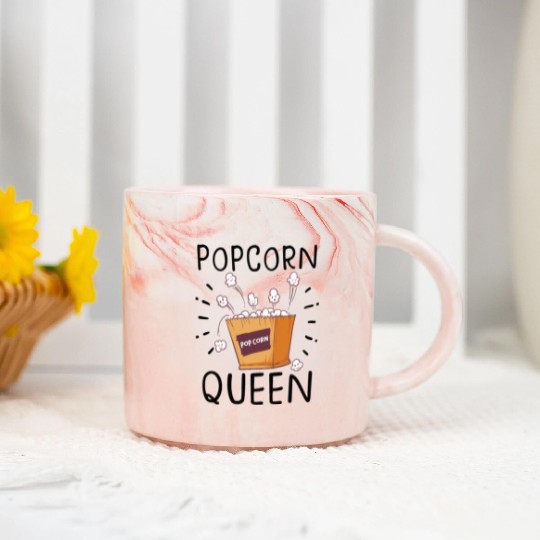 Movie Watching Cinema Popcorn Binge Watching Marble Mugs