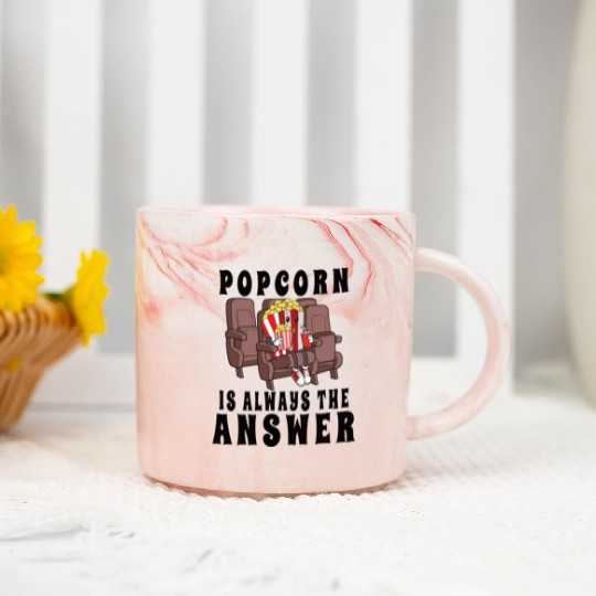 Movie Watching Cinema Popcorn Binge Watching Marble Mugs
