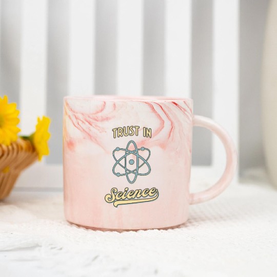 Trust In Science Physics Fun Retro Atom Marble Mugs