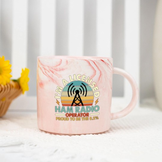 Ham Radio I'm A Licensed Ham Retro Radio Operator Marble Mugs