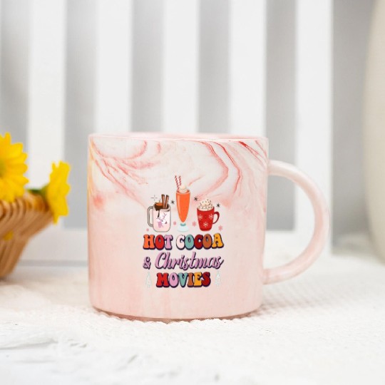 Hot cocoa and Christmas movies. Marble Mugs