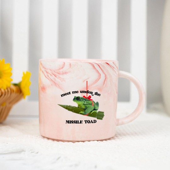 Meet me under the missile toad – mistletoe pun Marble Mugs