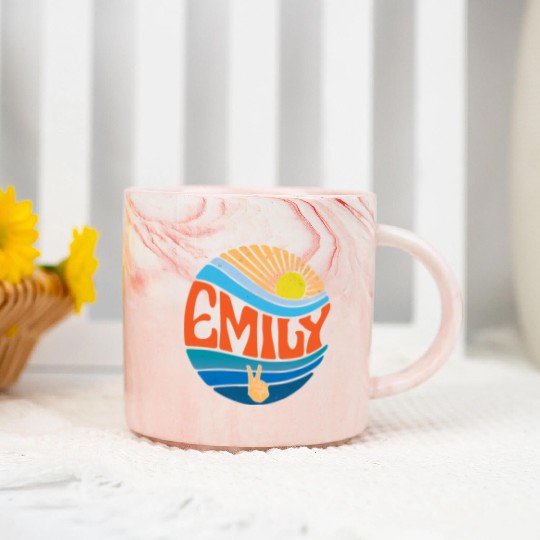 Emily Marble Mugs Vintage Sunset Emily Groovy Tie Dye