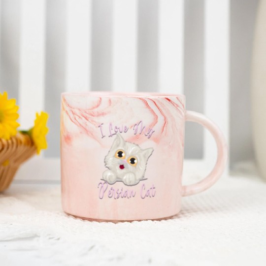 Persian Cat I Love My Persian Cat Marble Mugs