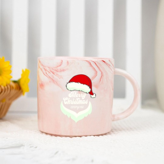 Santa Claus Merry Christmas Beard and hat Marble Mugs