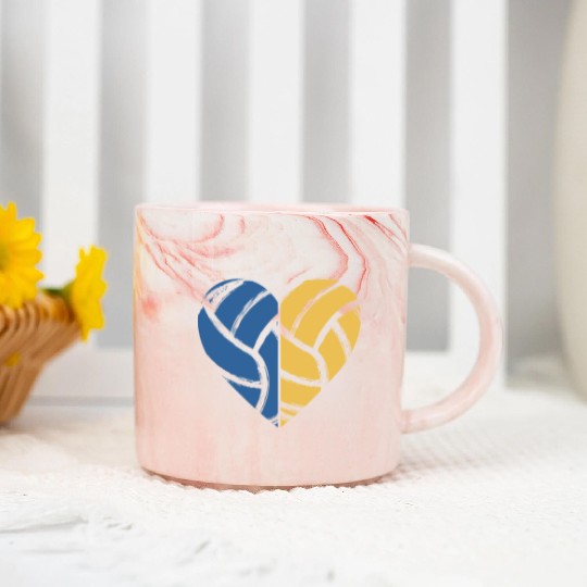 Volleyball Heart Volleyball Lover Gift for Player Marble Mugs