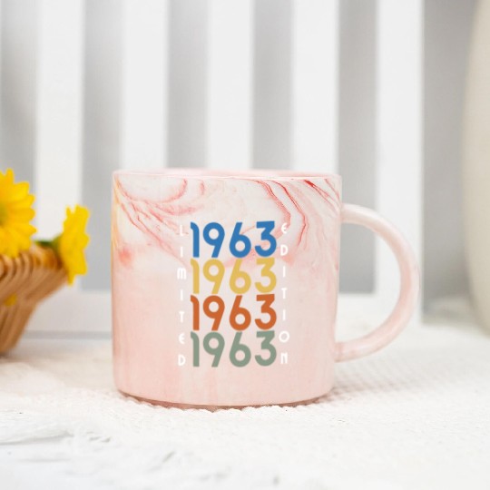 60 Years Vintage 1963 Retro 60th Birthday Marble Mugs